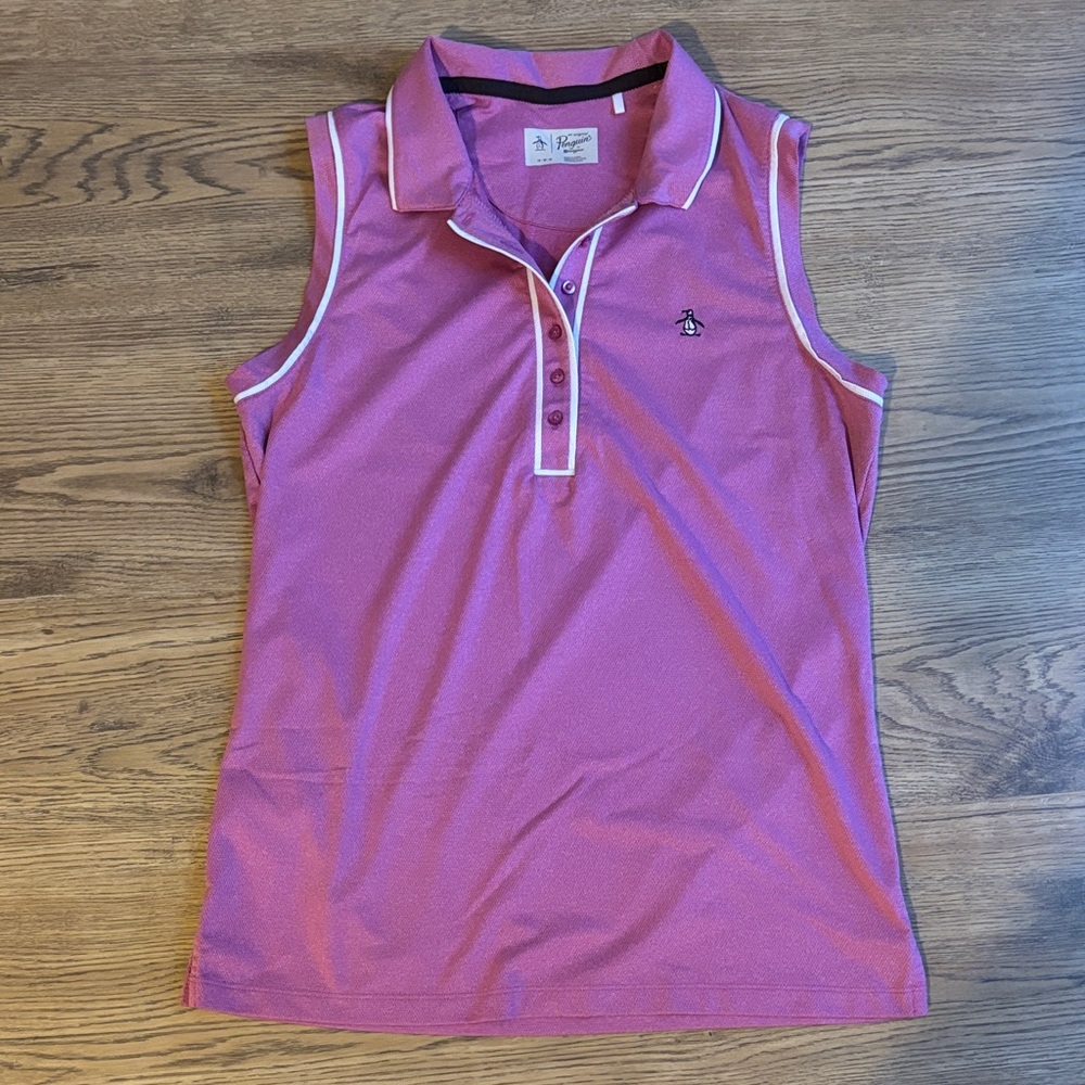 Original Penguin Pink Sleeveless Polo Tank Top